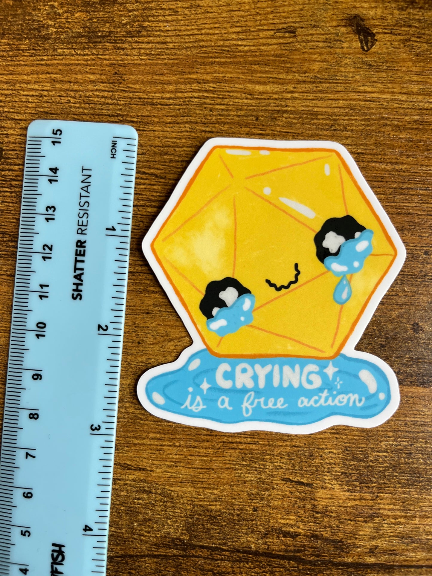 Crying is a free action matte vinyl sticker