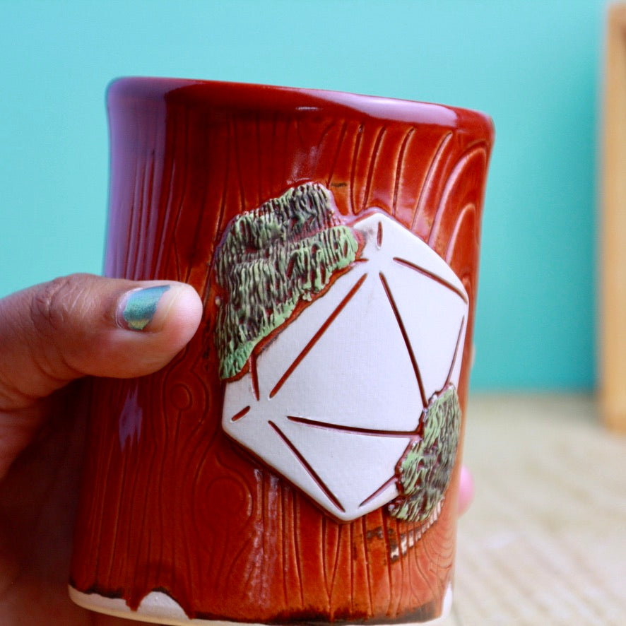 Mossy Red D20 Tumbler