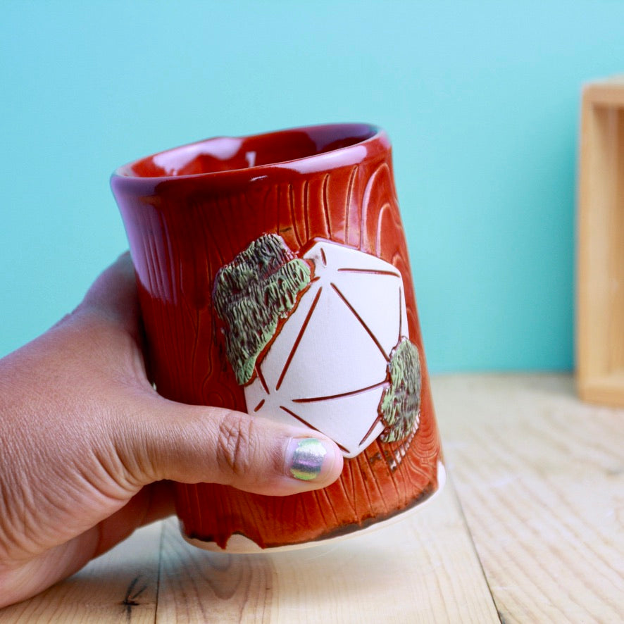 Mossy Red D20 Tumbler