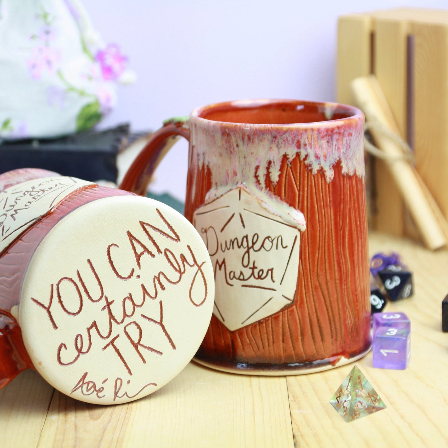 Dungeon Master Woodgrain Dice Mug