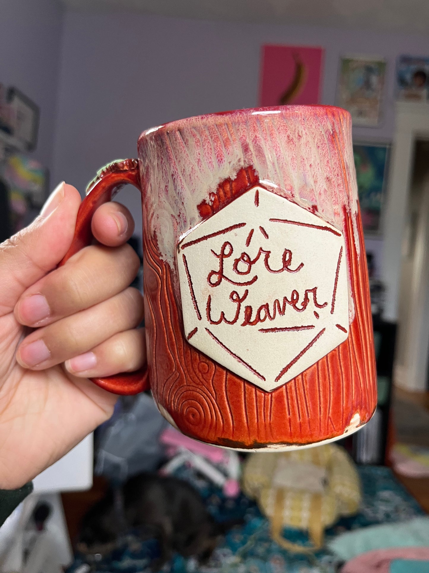 Lore Weaver cinnabar mug