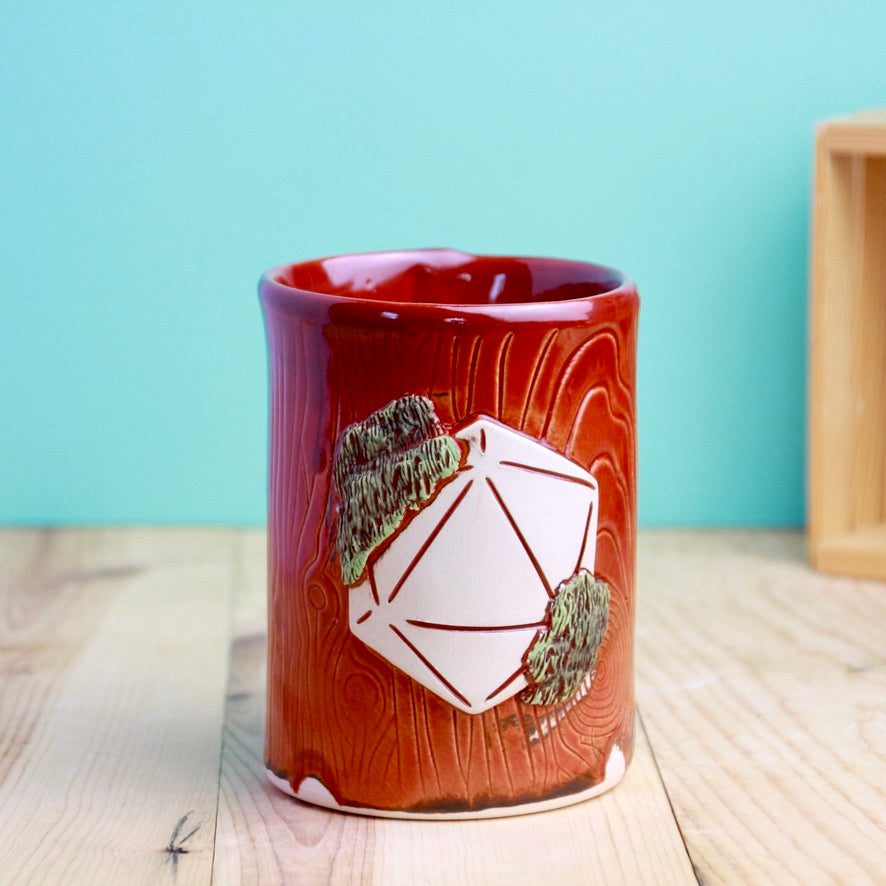 Mossy Red D20 Tumbler