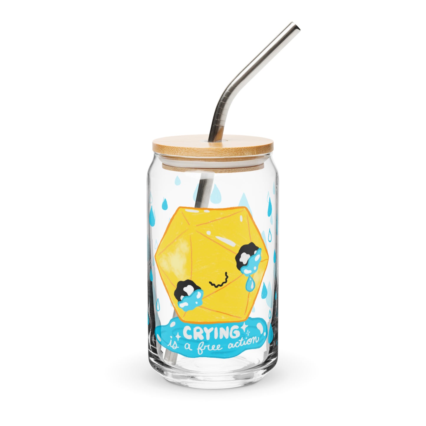 Crying is a free action Glass Tumbler