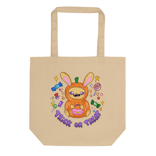 Trick or Treat Pumpkin Bunny Tote Bag